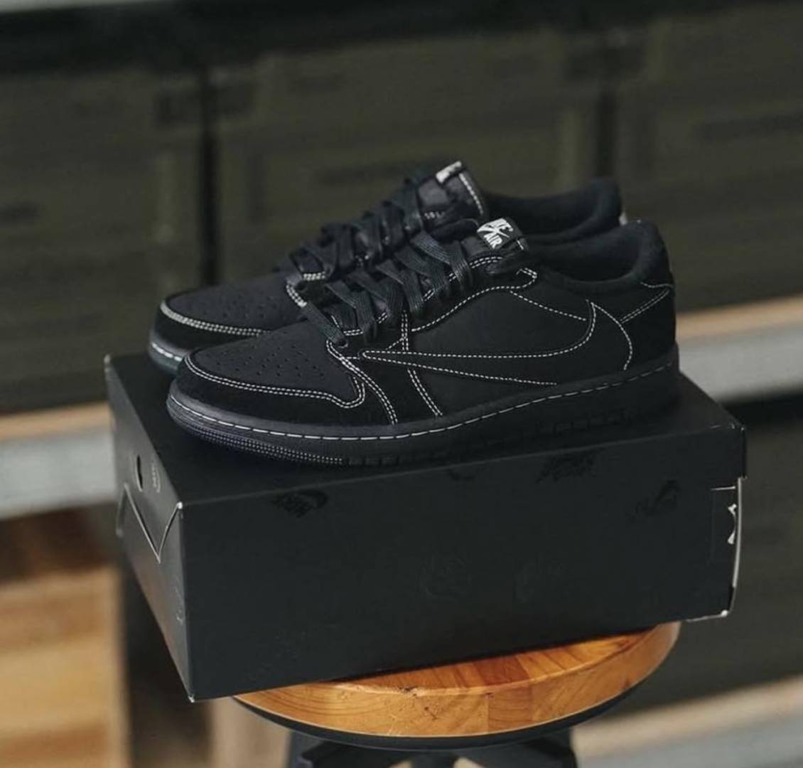 Semi UA Travis Scott X Air Jordan 1 Low OG Black Phantom With Full Kit